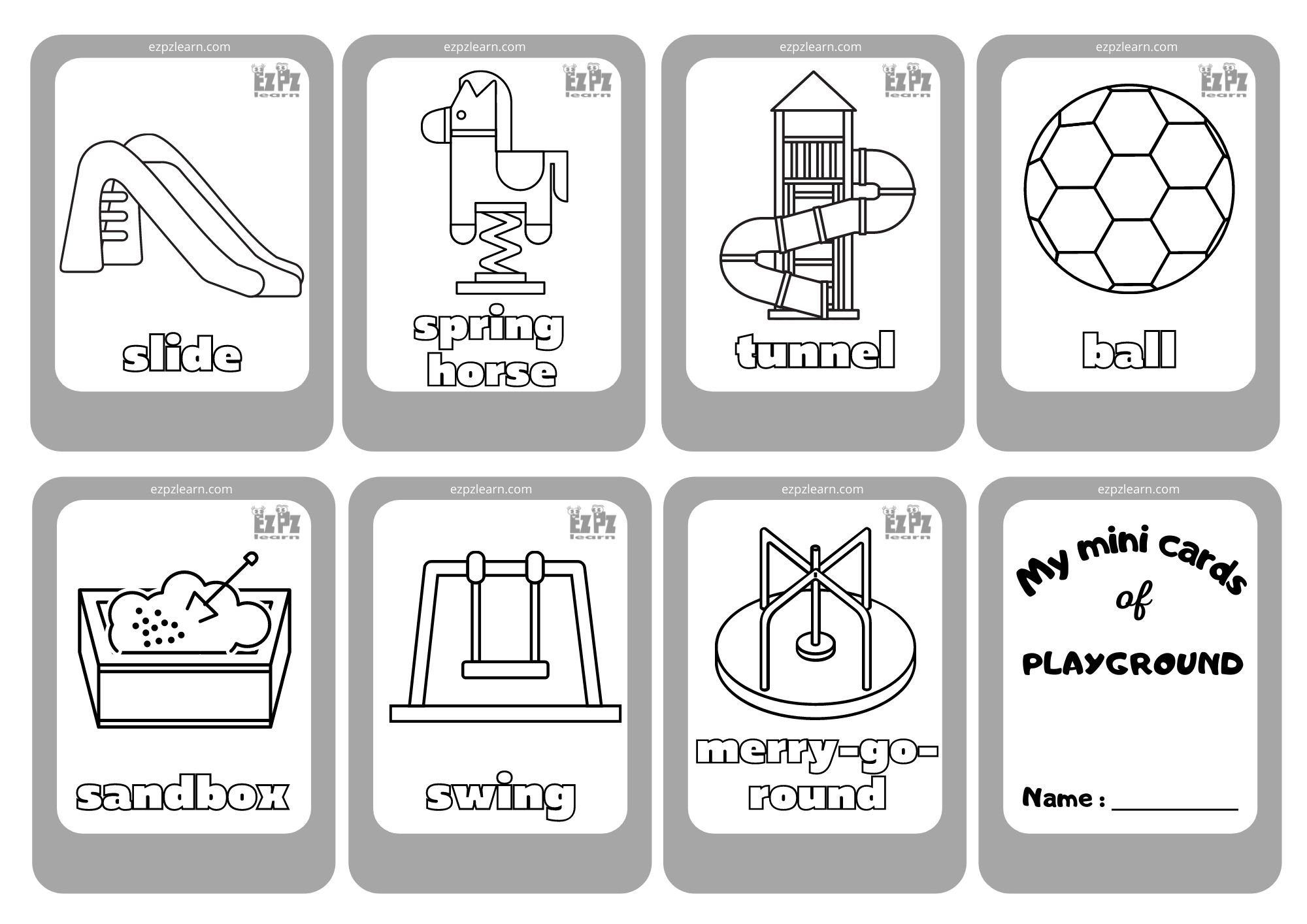 Playground Mini Cards Coloring